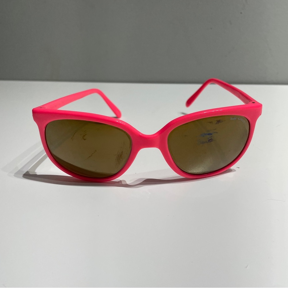 bolle Acryles Retro Vintage hot pink neon sunglasses Gold tint mirror